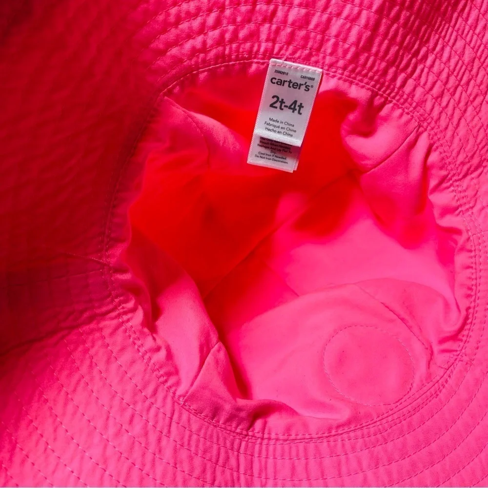 Carter's Bright Pink Girl's Toddler Sun Hat NWOT Sz-2-4T